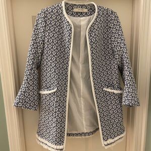 Zara pattern fringe coat